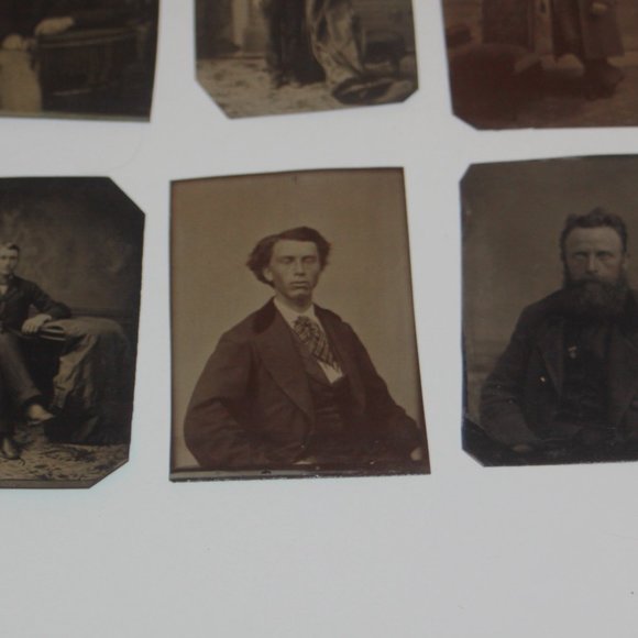 Antique Victorian 1800s Era Tintype Tin Type Photograph Photos MEN - Lot of 6 - Picture 3 of 4
